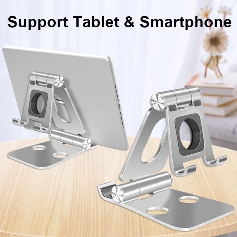 Lxxsh 2in1 titular de telefone para mesa para tablet metal dobrável stand