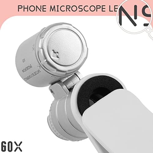 Lens de Microscópio de Clip-On Kingmas 60x com LED LUPES LIPTES LUPES DE LUZES DE LED para iPhone, Samsung e mais