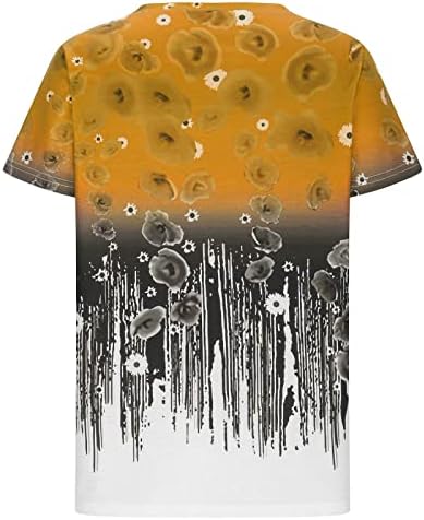 pbnbp feminino de manga curta túnica de verão flores de tendência tamis da moda ombre imprimido saindo solto de pescoço