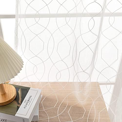 Cortinas de Voile Sheer de Daesar 2 painéis, Cortinas de Blackout Blackote