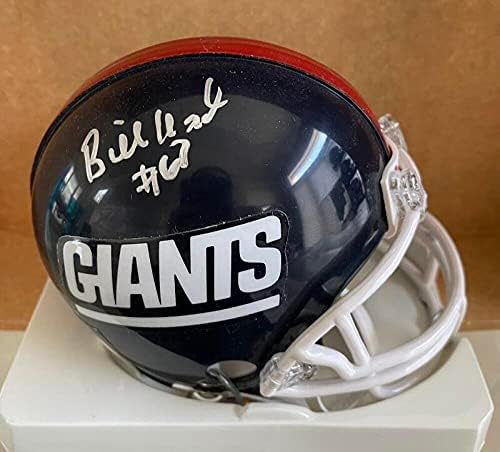 Billy Ard New York Giants raros assinados Mini capacete Beckett Z50016