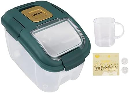 Caixa de organizador de grãos Zerodis, capa de flip -tampa à prova de insetos de armazenamento de arroz com roda de rolo para nozes