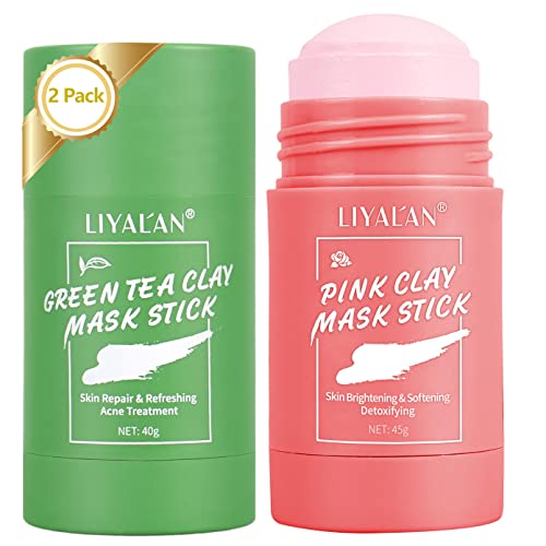Liyalan Green Tea Mask Stick e Rose Mask Stick Deep Cleanse Removedor de cravo iluminando a limpeza da máscara facial da máscara