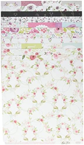 Carta Bella Paper Company Flora No.3 Kit de coleção Papel, cerceta, rosa, roxo, verde, azul, 12-X-12 polegadas