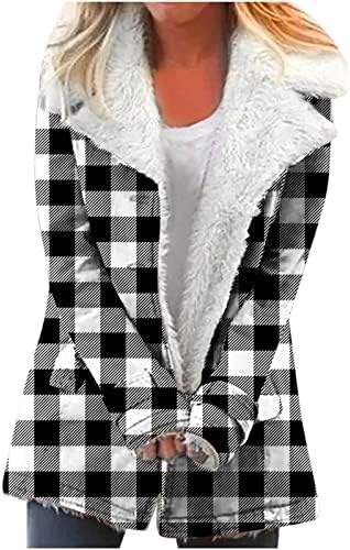 Presentes de aniversário ndvyxx para mulheres chifre de moda buzina de lã de lã de lã com casaco com capô de inverno com bolsos