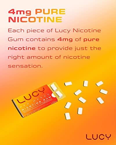 Lucy Chew e Park Nicotine Gum 4mg 10 pacote de manga vermelha -, nicotina mais limpa, excelente sabor, alternativa de nicotina, conveniente