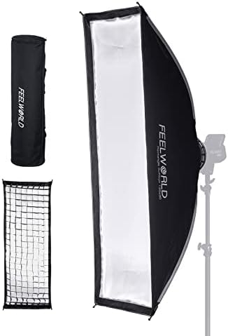 FEELWORLD FL225B 225W Vídeo Luz e FSR120 30x120 cm Softbox retangular, US 3 Pont Plug Power Cord