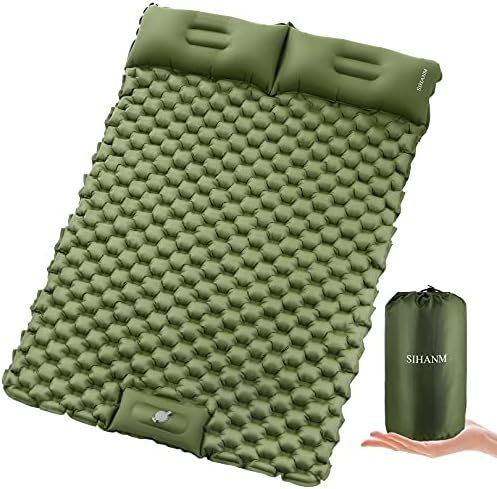 Sihanm Double Sleeping Pad para acampar - Atualizado Ultra Gross Gross Gross Infling Camping Pad Bomba Bomba 2 Pessoas