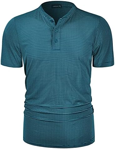 Camisetas de golfe sem gola de tapulco para homens blocos de cores secas rápidas camisetas diárias de cor de atletismo macio