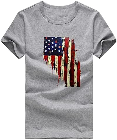 Camisas patrióticas para mulheres bandeira dos EUA Summer Summer Manga curta o pescoço camisetas estrelas listradas