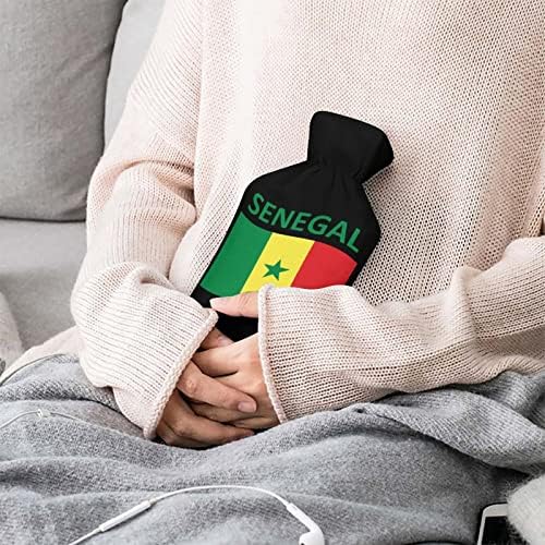 Bandeira da garrafa de água quente senegal 1000 ml com tampa macia removível para a água quente e fria