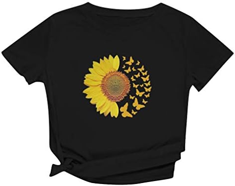 Vifucz Summer Tshirt Top para mulheres adolescentes Y2K Top Blusa Top Floral Slave Short Camiseta Páscoa Top 2023