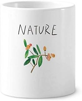 Plantas naturais Pintura da ilha Pintura de escova de dentes caneta caneca de cerâmica branca de cerâmica 350ml