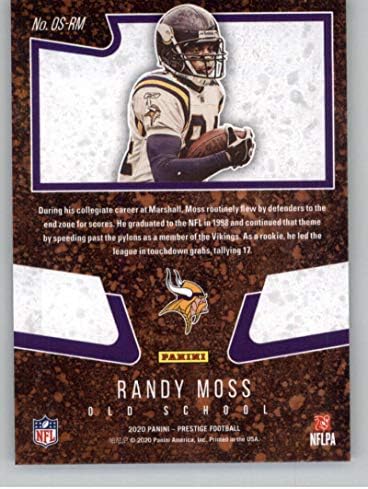 2020 Panini Prestige Old School 9 Randy Moss Minnesota Vikings NFL Football Trading Card