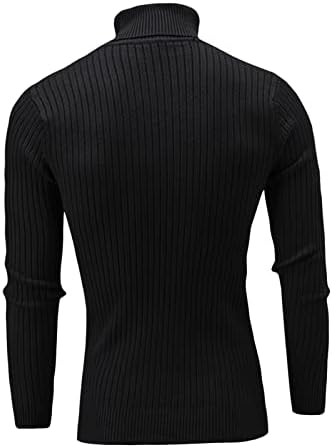 Blusas de gola alta da Xiaxogool masculino, suéter casual para homens magros tampos básicos de malha de pullover térmico malha
