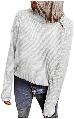 Mulheres Casual Turtleneck suéter de manga longa zip up Sweathers Sweaters soltos moda Moda Tops de pulôver de cores sólidas