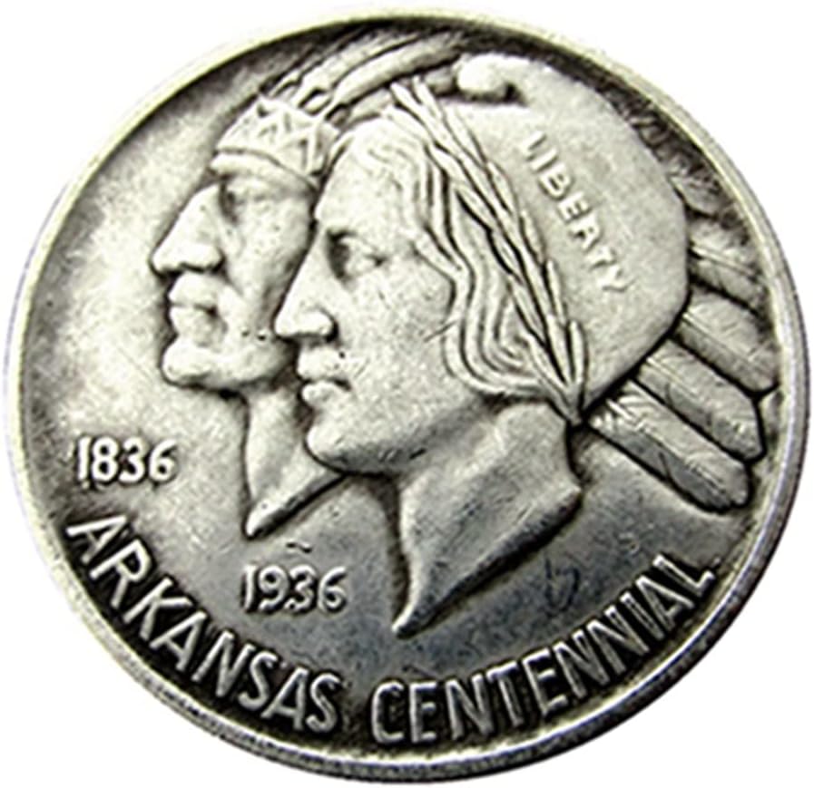 Comemorativo de meio dólar dos EUA, 1936, moeda de duas cabeças de dupla cabeça de prata unilateral