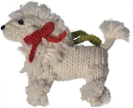 Ornamento de cachorro de cachorro frio, branco