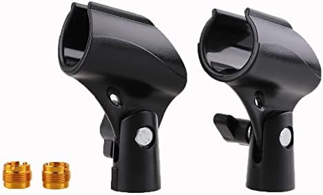 Zramo 2pc Stands Black Mic Clip para suporte de clipe de microfone de microfone para suporte de microfone com 5/8 masculino a