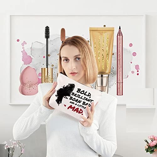 Levlo Cruella DeVille Quote Bag Cosmetic Cru-Sella Fãs Presente Nascido Brilliant Bad and Mad Makeup Zipper bolsa para mulheres meninas