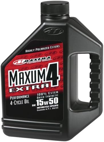 Maxima Racing Oils 32901-4pk extra4 sintético 4t 15w50 Óleo de motor de motocicleta 1L Garrafa, 4-Pack