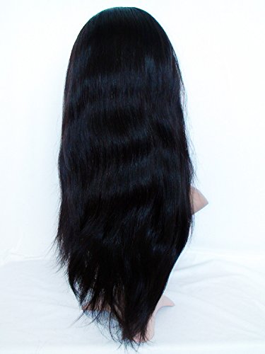 Peruca de renda cheia de alta quanlidade para mulheres negras com cabelos de bebê 150% de densidade real Indian Virgin Remy Human Human Human Straight Natural Color pode ser tingido 22