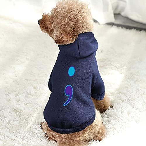 Sweater de suéter de estimação quente para cães de prevenção de suicídio semicolon para cães de gato