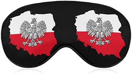 Máscara de sono da bandeira polonesa Eagle Durável tampas de máscara de olho macias com cinta ajustável para homens mulheres