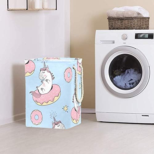 Inomer Baby-Unicorns 300D Oxford PVC Roupas à prova d'água cesto de lavanderia grande para cobertores Toys de roupas no quarto