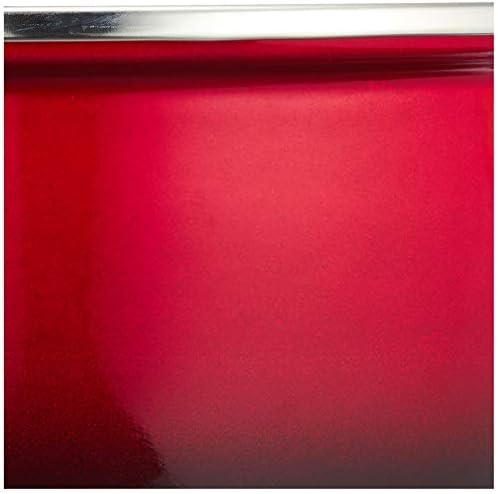和平 フレイズ Indução esmaltada Indução Compatível-Leverni Pote de alça, 16 cm, vermelho × preto