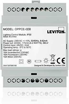 Leviton oppce-d0 20a CE Power Pack para sensores de ocupação com módulo de montagem ferroviária DIN