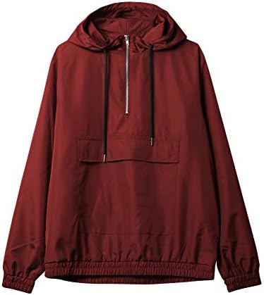 MA CROIX Mens com capuz Windbreaker com metade do zíper anorak pullover ativo sportswear