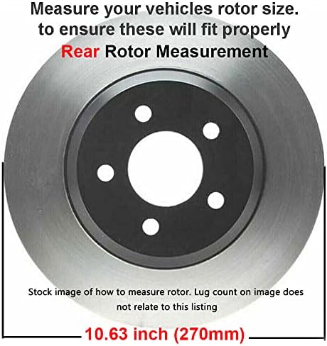 Eixo de Detroit - 10,63 Rotores de disco traseiro + pastilhas de cerâmica Substituição para Chevy Cobalt HHR Malibu Pontiac