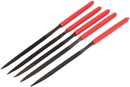 Aexit de 160 mm Arquivos de comprimento e raspas Red Plástico com revestimento de plástico Triângulo Ferramenta de arquivos de padrões