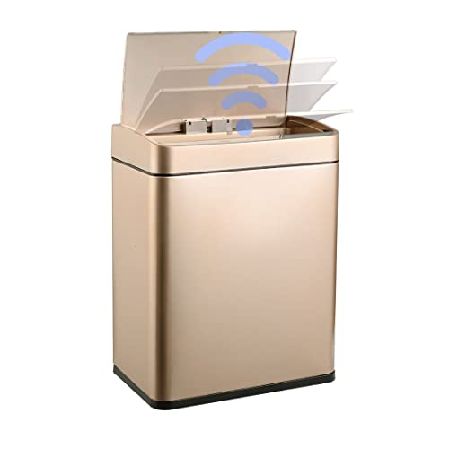 Lixo hihelo lixo 12l grande lixo lixo bin cozinha sala de estar lixo de sensor inteligente pode lixo de lixo de metal durável