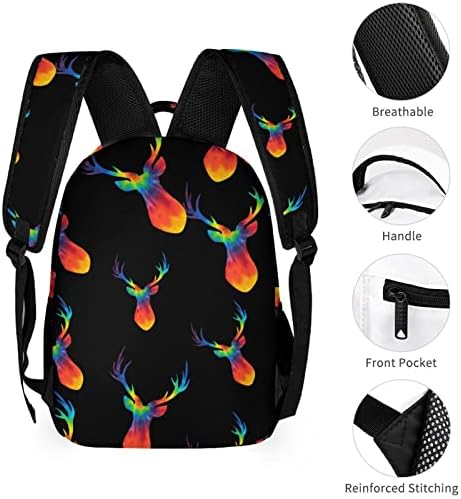 Tie Dye Deer Head Backpack Laptop Back Pack Imprime
