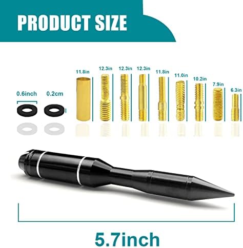 Antena de alumínio de alumínio da antena de carro universal Substituição Antena curta compatível com Ford, Dodge,