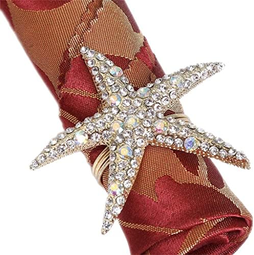 Ganfanren 8 Pack Starfish Nabines Rings, strassina guardana