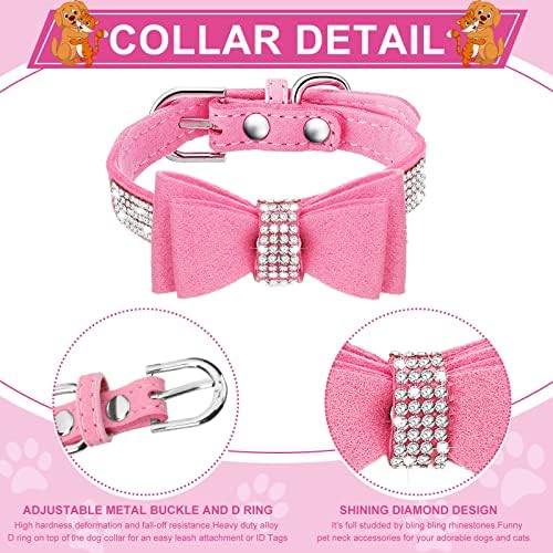 6 PCs Garota colarinho de cachorros colarinho rosa colarinho de cachorro shinestones cão gato colarinho diamante