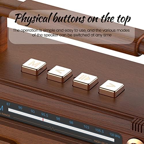 Alto-falante Bluetooth Jinserta Retro, decoração vintage, alto-falantes vintage Bluetooth, alto-falante portátil sem fio Bluetooth suporta Cartão U-Disk/TF/aux para quarto, sala de estar, decorações de mesa