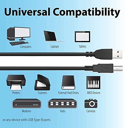 Marg 6ft USB Cable For Korg Mr2000s Rackmount Studio Recorder,MR1000 Mobile Recorder, Korg D3200 Digital Recording Studio, Korg