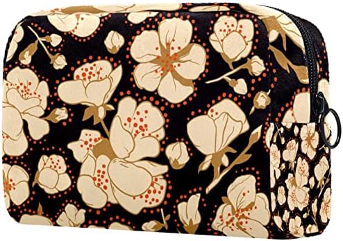 Flor Background Travel Saco de maquiagem Bolsa de viagem de viagem de viagem de viagem de viagem para mulheres Bolsa