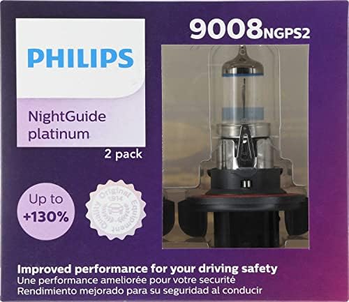 Iluminação Automotiva Philips 9008 NightGuide Platinum Upgrade Fartlight Bulbo, pacote de 2