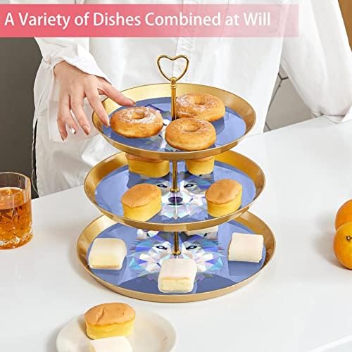 3 Placa de fruta de cupcakes de 3 camadas de sobremesa Plástico para servir suporte de exibição para casamento de aniversário de chá