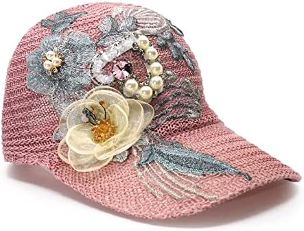 Cap de beisebol respirável Mulheres na moda Handmade 3D Flower Sun Chap