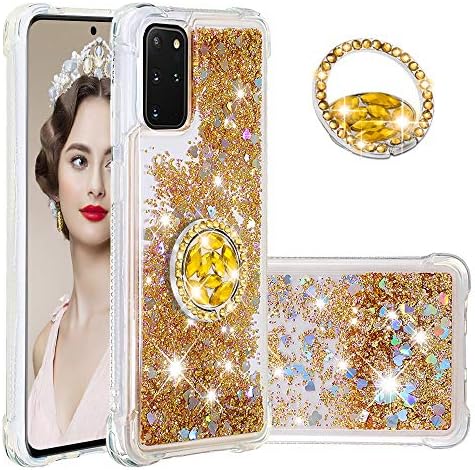 Caso Dooge Galaxy S20 Plus, Luxury Diamond Glitter Bling Crystal Case para Mulheres Meninas Caixa de pára-choques protetores de corpo inteiro com suporte de Kickstand de anel dedo embutido para Samsung Galaxy S20+/S20 Plus 6.7