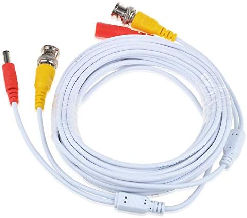 Kybate White 65ft BNC Cable Work para Câmera de bala MC7530 Analog TVL CCTV