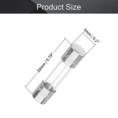 Fuas de vidro de sopro lentas FELECT 10pcs 5x20mm 250V 0,5A Cartucho de vidro Fusível Fusão de tempo de ação lenta para proteção