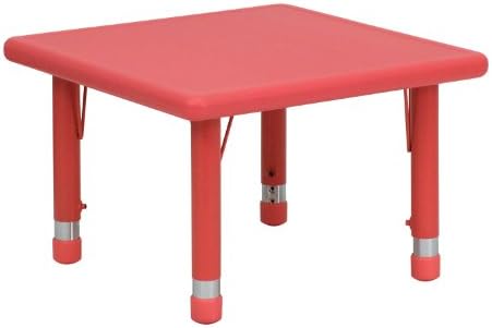 Flash Furniture 24 '' quadrado de altura plástica vermelha