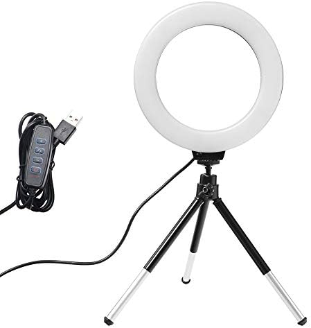 Slsfjlkj de 6 polegadas mini led de desktop anel de vídeo lâmpada de selfie lumin slowie com plugue USB de suporte de tripé para estúdio de fotografia fotográfica